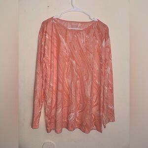 Uncover pink long-sleeved round-neck blouse, Size L
